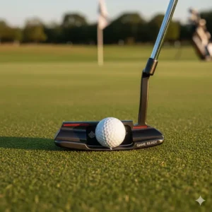 An easy-alignment putter included in a value-for-money golf club package for better accuracy on the green.