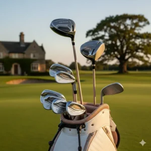 High-performance women’s golf club set with graphite shafts and titanium driver for experienced players.