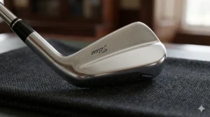 Alt text for image 3 High-quality shot of a forged blade iron's muscle back design, showing the concentrated mass behind the sweet spot.