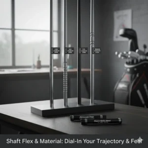 A selection of wedge-specific steel shafts commonly used by golfers in the United Kingdom.
