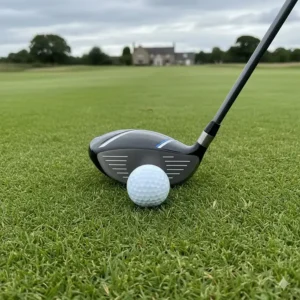 Top-down view of a hybrid club at address, showing the confidence-inspiring profile that replaces a long iron.
