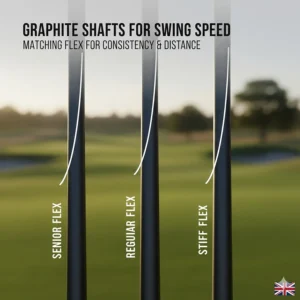 Comparison of graphite shaft flexes suitable for the slower swing speeds common among high handicappers.
