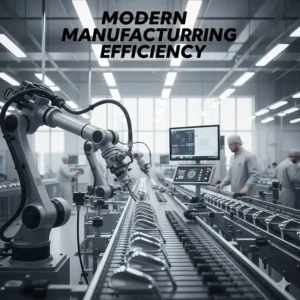 A modern UK-based workshop or factory floor illustrating the manufacturing efficiency that lowers the cost of value-driven golf clubs.