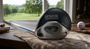 A full set of senior golf clubs featuring lightweight graphite shafts and high-lofted woods in a professional cart bag.