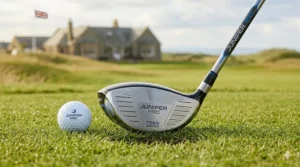 Close-up of a high-lofted driver designed for teenage players to increase swing speed and distance.