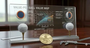 Alt text for image 9: A graphic comparing the price points of budget-friendly distance balls and premium-priced tour-level control balls in GBP.