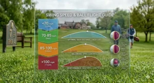 A clear infographic guide showing different swing speed categories in mph to help UK golfers choose the best ball for their specific flight requirements.