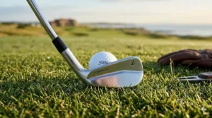 Alt text for image 2: Close-up of a sleek forged blade iron showing the thin topline preferred by low handicap golfers.