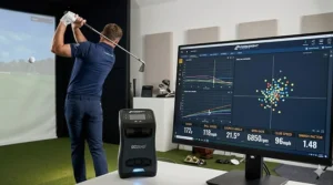 Alt text for image 7: An illustration showing a tight dispersion pattern and optimised launch angle for a low handicap golfer.