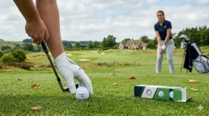 A side-by-side comparison chart showing the core construction of a value distance golf ball versus a premium tour ball.