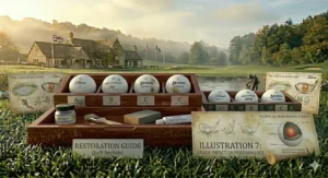 A visual guide showing how to identify the best lake balls versus water-logged, discoloured golf balls that should be avoided.