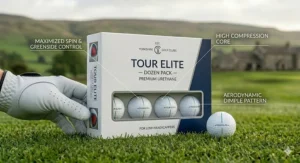 A dozen-pack of high-performance golf balls suitable for competitive club play and low handicap golfers in the UK.