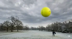 Alt text for image 6: Illustration showing the internal core of a soft compression yellow golf ball designed for cold weather performance.