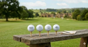 Comparison of popular entry-level golf balls available in the UK like the Srixon AD333 and Wilson Staff models.