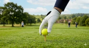 Bright yellow high-visibility golf balls that are easier to track and find in the rough during UK winter rounds.