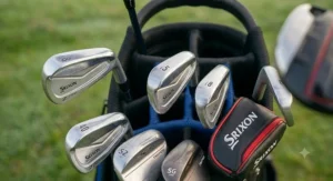 A golfer walking the fairway with a lightweight golf bag.