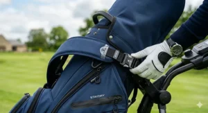 A lightweight golf bag for electric trolley designed for easy lifting and manoeuvrability.