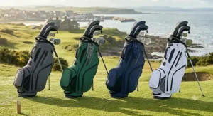 Selection of different colourways available for the best lightweight golf stand bag.