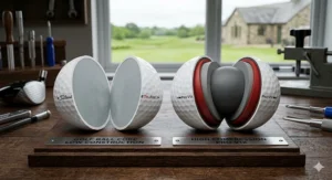 A data chart mapping out club head swing speeds in mph to show when a golfer should choose low compression versus high compression golf balls for maximum distance.