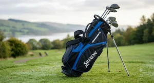 A durable, waterproof stand bag, perfect for playing golf in the UK rain.