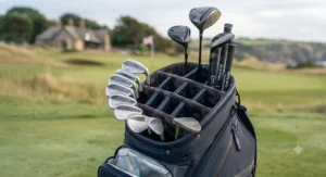 14-way divider system on a golf bag for organised club storage.