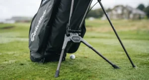Detailed view of the FlexTech easy-access stand base mechanism.