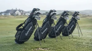 A selection of TaylorMade golf bags in various colours suitable for the modern British golfer.