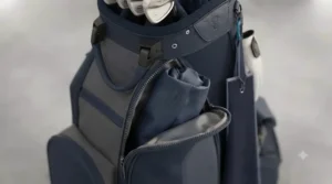 Water-resistant side pocket for valuables on a golf bag