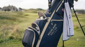 Multiple zipped storage compartments and waterproof pockets on a compact lightweight ladies golf bag.