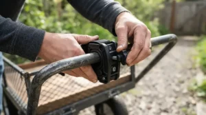 Fitting a universal golf trolley umbrella holder onto the handle frame of a push cart easily.